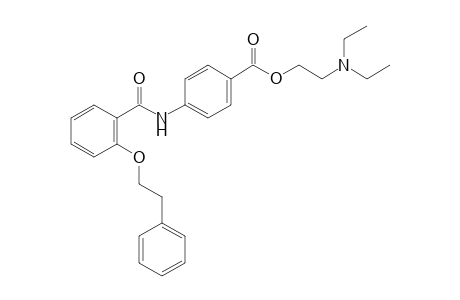 p-[o-(phenethyloxy)benzamido]benzoic acid, 2-(diethylamino)ethyl ester