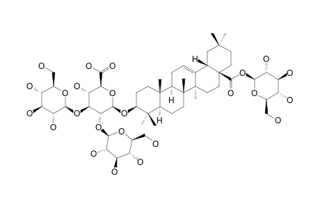 3-O-[BETA-D-GLUCOPYRANOSYL-(1->2)-[BETA-D-GLUCOPYRANOSYL-(1->3)]-BETA-D-GLUCURONOPYRANOSYL]-OLEANOLIC-ACID-28-O-BETA-D-GLUCOPYRANOSYLESTER