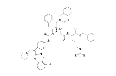 #24C;N-[2-[4-BENZYL-(2S)-[(1S)-[3-[1-(2,6-DICHLOROBENZYL)-3-(PYRROLIDIN-1-YL-METHYL)-1H-INDAZOL-6-YL]-UREIDO]-2-PHENYLETHYL]-5-OXO-PIPERAZIN-1-YL]-ACETYL]-ARG-