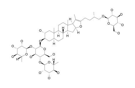 #73;TUBEROSIDE-B;26-O-BETA-D-GLUCOPYRANOSYL-2-ALPHA,3-BETA,26-TRIHYDROXY-(25S)-5-ALPHA-FUROST-20(22)-ENE-3-O-ALPHA-L-RHAMNOPYRANOSYL-(1->2)-[ALPHA-L-RHAMNOPYRA