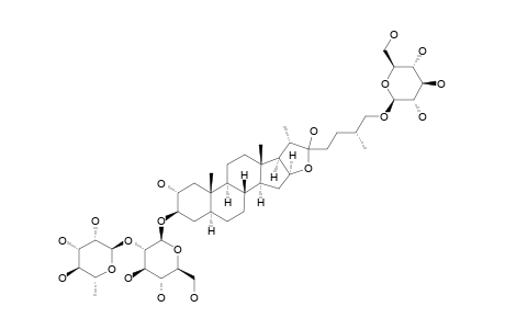 TRIGONEOSIDE-XA;#1;26-O-BETA-D-GLUCOPYRANOSYL-(25S)-5-ALPHA-FUROSTANE-2-ALPHA,3-BETA,22-XI,26-TETRAOL-3-O-ALPHA-L-RHAMNOPYRANOSYL-(1->2)-BETA-D-GLUCOPYRANOSIDE