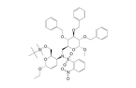 #10;N-(METHYL-2,3,4-TRI-O-BENZYL-6-DEOXY-ALPHA-D-GLUCOPYRANOSID-6-YL)-N-[ETHYL-6-O-(TERT.-BUTYLDIMETHYLSILYL)-2,3,4-TRIDEOXY-ALPHA-D-THREO-HEX-2-ENOYPRANOSID-4