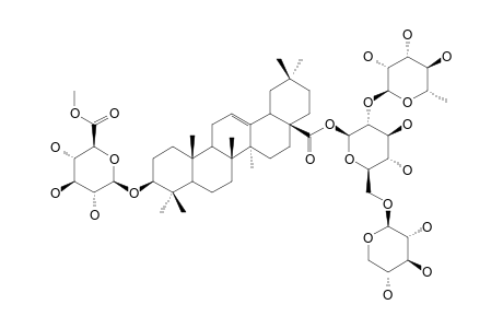 SCABEROSIDE-B9;3-O-BETA-[(6-O-METHYL)-GLUCURONOPYRANOSYL]-OLEANOLIC-ACID-28-O-[RHAMNOPYRANOSYL-(1->2)-[XYLOPYRANOSYL-(1->6)]-GLUCOPYRANOSYL]-ESTER