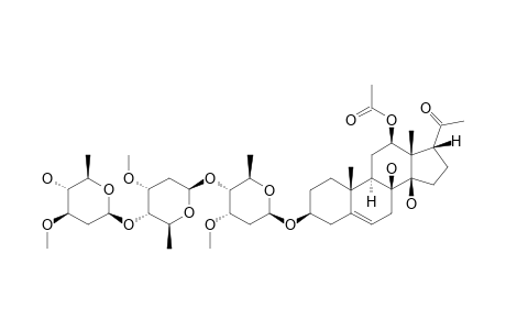 12-O-ACETYLLINEOLON-3-O-BETA-D-OLEANDROPYRANOSYL-(1->4)-BETA-D-CYMAROPYRANOSYL-(1->4)-BETA-D-CYMAROPYRANOSIDE