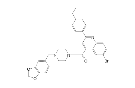 4-{[4-(1,3-benzodioxol-5-ylmethyl)-1-piperazinyl]carbonyl}-6-bromo-2-(4-ethylphenyl)quinoline