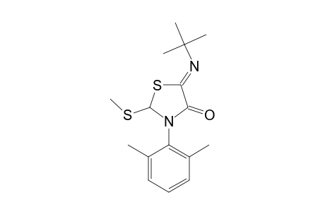 5-(TERT.-BUTYLIMINO)-3-(2,6-DIMETHYLPHENYL)-2-(METHYLTHIO)-4-THIAZOLIDINONE