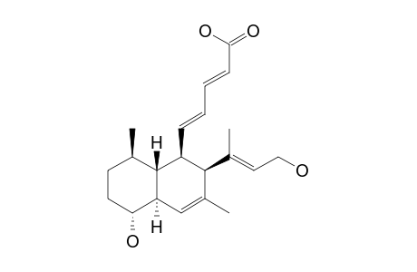 CARNEIC_ACID_B;5-[5-R-HYDROXY-2-S-(3-HYDROXY-1-METHYLPROPENYL)-1-R,2-S,4A-R,5,6,7,8-R,8A-R-OCTAHYDRONAPHTHALEN-1-YL]-PENTA-2-E,4-E-DIENOIC-ACID