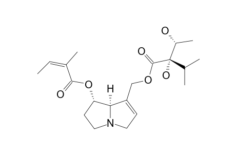 #1;7-ANGELOYL-9-(+)-TRACHELANTHYLHELIOTRIDINE;(Z)-[(1S,7AR)-7-[[(2S,3R)-2,3-DIHYDROXY-2-ISOPROPYLBUTANOYLOXY]-METHYL]-2,3,5,7A-TETRAHYDRO-1H-PYRROLIZIN-1-YL]-