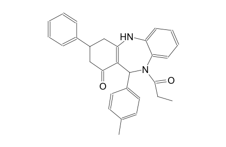 11-(4-methylphenyl)-3-phenyl-10-propionyl-2,3,4,5,10,11-hexahydro-1H-dibenzo[b,e][1,4]diazepin-1-one