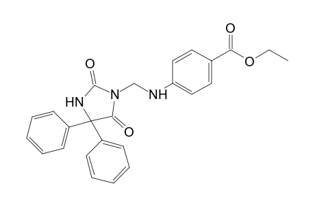 p-{[(2,5-dioxo-4,4-diphenyl-1-imidazolidinyl)methyl]amino}benzoic acid, ethyl ester