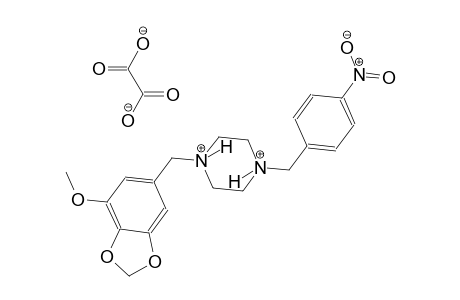 1-[(7-methoxy-1,3-benzodioxol-5-yl)methyl]-4-(4-nitrobenzyl)piperazinediium oxalate