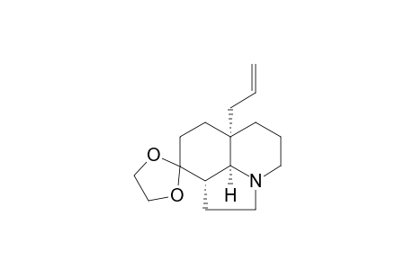 Spiro[1,3-dioxolane-2,9'-[9H]pyrrolo[3,2,1-ij]quinoline], decahydro-6'a-(2-propenyl)-, (6'a.alpha.,9'a.alpha.,9'b.alpha.)-(.+-.)-