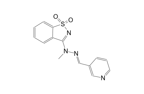 3-pyridinecarboxaldehyde, (1,1-dioxido-1,2-benzisothiazol-3-yl)methylhydrazone