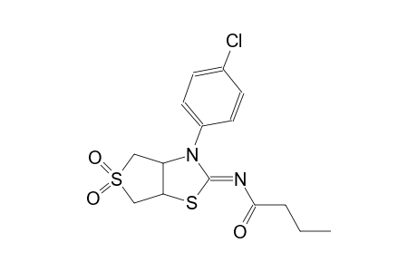 N-((2Z)-3-(4-chlorophenyl)-5,5-dioxidotetrahydrothieno[3,4-d][1,3]thiazol-2(3H)-ylidene)butanamide