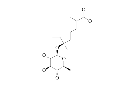 6R-2,6-DIMETHYL-6-O-BETA-D-QUINOVOPYRANOSYL-7-OCTAENOIC-ACID