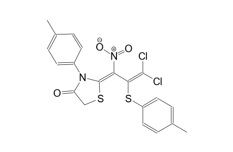 (2E)-2-{3,3-dichloro-2-[(4-methylphenyl)sulfanyl]-1-nitro-2-propenylidene}-3-(4-methylphenyl)-1,3-thiazolidin-4-one