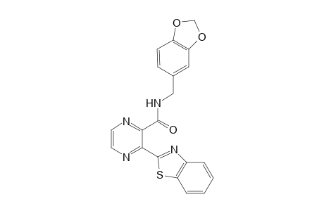 2-Pyrazinecarboxamide, N-(1,3-benzodioxol-5-ylmethyl)-3-(1,3-benzothiazol-2-yl)-