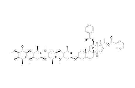 12,20-BETA-O-DIBENZOYLSARCOSTIN_3-O-BETA-D-DIGITALPYRANOSYL-(1->4)-BETA-D-OLEANDROPYRANOSYL-(1->4)-BETA-D-CYMAROPYRANOSYL