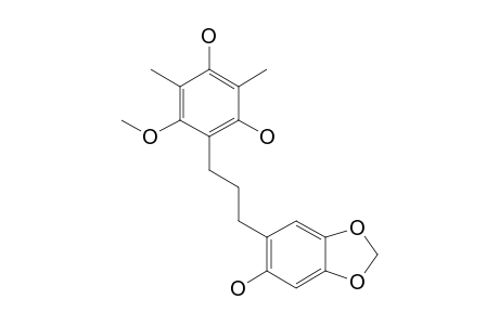 1-(2',4'-DIHYDROXY-6'-METHOXY-3',5'-DIMETHYLPHENYL)-3-(2''-HYDROXY-4'',5''-METHYLENEDIOXYPHENYL)-PROPANE