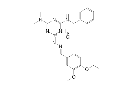 1-(6-(benzylamino)-4-(dimethylamino)-1,3,5-triazin-2(1H)-ylidene)-2-(4-ethoxy-3-methoxybenzylidene)hydrazin-1-ium chloride