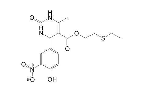 2-(ethylsulfanyl)ethyl 4-(4-hydroxy-3-nitrophenyl)-6-methyl-2-oxo-1,2,3,4-tetrahydro-5-pyrimidinecarboxylate