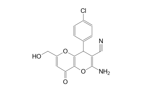 Pyrano[3,2-b]pyran-3-carbonitrile, 2-amino-4-(4-chlorophenyl)-4,8-dihydro-6-(hydroxymethyl)-8-oxo-