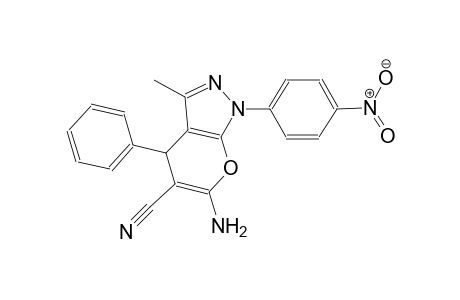 6-amino-3-methyl-1-(4-nitrophenyl)-4-phenyl-1,4-dihydropyrano[2,3-c]pyrazole-5-carbonitrile