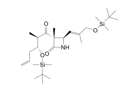 (3S,4R,2'R,3'R,1"E)-3-(3'-tert-Butyldimethylsilyloxy-2'-methyl-1'-oxohex-5'-enyl)-4-(3"-tert-butyldimethylsilyloxy-2"-methylprop-1"-yl)-3-methylazetidin-2-one