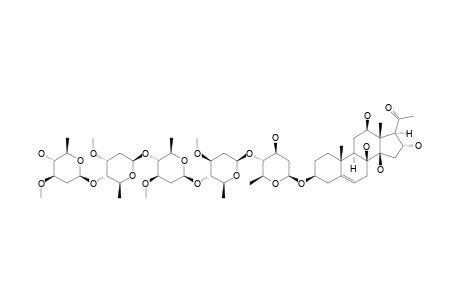 16-ALPHA-HYDROXYISOLINEOLON-3-O-BETA-D-OLEANDROPYRANOSYL-(1->4)-BETA-D-CYMAROPYRANOSYL-(1->4)-BETA-D-OLEANDROPYRANOSYL-(1->4)-BETA-D-OLEAND