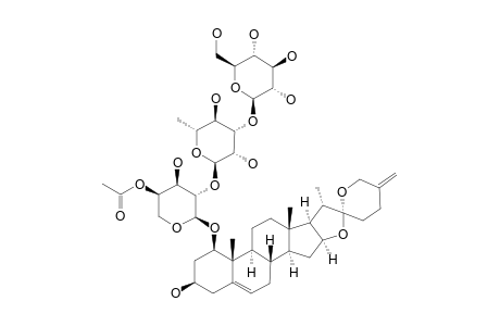 NEORUSCOGENIN-1-O-[O-BETA-D-GLUCOPYRANOSYL-(1->3)-O-ALPHA-L-RHAMNOPYRANOSYL-(1->2)-4-O-ACETYL-ALPHA-L-ARABINOPYRANOSIDE]