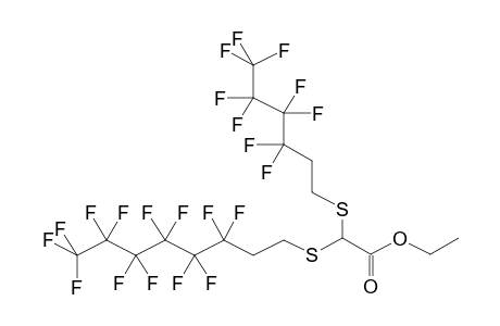 ETHYL ALPHA-(3,3,4,4,5,5,6,6,6-NONAFLUOROHEXYLTHIO)-ALPHA-(3,3,4,4,5,5,6,6,7,7,8,8,8-TRIDECAFLUOROOCT-1-YLTHIO)ACETATE