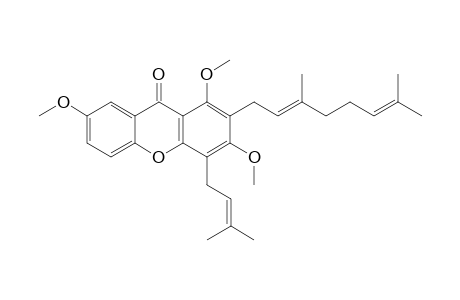 2-GERANYL-1,3,7-TRIMETHOXY-4-(3,3-DIMETHYLALLYL)-XANTHONE