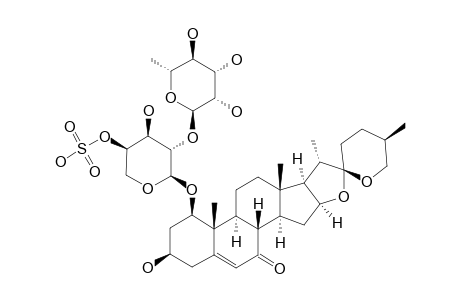 ANGUDRACANOSIDE_A;(25-S)-SPIROST-5-ENE-7-KETO-1-BETA,3-BETA-DIOL-1-O-ALPHA-L-RHAMNOPYRANOSYL-(1->2)-(4-O-SULFO)-ALPHA-L-ARABINOPYRANOSIDE