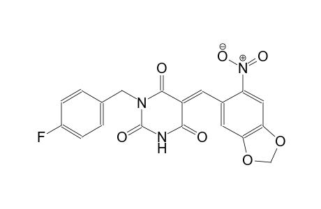 (5E)-1-(4-fluorobenzyl)-5-[(6-nitro-1,3-benzodioxol-5-yl)methylene]-2,4,6(1H,3H,5H)-pyrimidinetrione