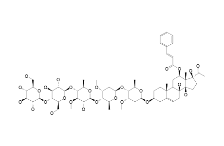 ALPINOSIDE-A;KIDJOLANIN-3-O-BETA-D-GLUCOPYRANOSYL-(1->4)-BETA-D-GLUCOPYRANOSYL-(1->4)-BETA-D-THEVETOPYRANOSYL-(1->4)-BETA-D-CYMAROPYRANOSYL-(1->4)-