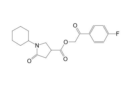 2-(4-fluorophenyl)-2-oxoethyl 1-cyclohexyl-5-oxo-3-pyrrolidinecarboxylate