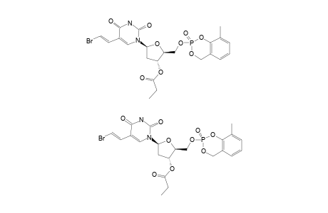 CYCLO-(3-METHYLSALIGENYL)-5'-O-(E)-5-(2-BROMOVINYL)-3'-O-PROPIONYL-(2'-DEOXYURIDINYL)-PHOSPHATE;3-ME-CYCLO-SAL-3'-O-PROP-BVDUMP