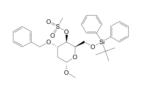 METHYL-3-O-BENZYL-6-O-TERT.-BUTYLDIPHENYLSILYL-2-DEOXY-4-O-METHYLSULFONYL-ALPHA-D-XYLO-HEXOSIDE