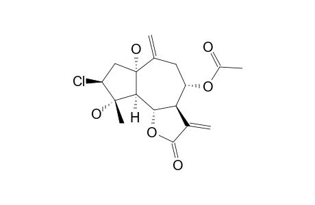 1-ALPHA,4-ALPHA-DIHYDROXY-3-BETA-CHLORO-8-ALPHA-ACETOXYGUAI-10(14),11(13)-DIEN-6-ALPHA,12-OLIDE