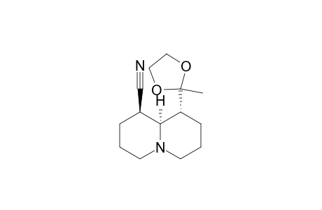 9(R)-[1',1'-(ETHYLENEDIOXY)-ETHYL]-QUINOLIZIDINE-1-NITRILE