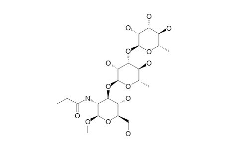 METHYL-2-DEOXY-2-METHYLACETAMIDO-3-O-[3'-O-(ALPHA-L-RHAMNOPYRANOSYL)-ALPHA-L-RHAMNOPYRANOSYL]BETA-D-GLUCOPYRANOSIDE