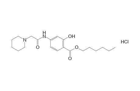 4-(2-piperidinoacetamido)salicylic acid, hexyl ester, hydrochloride