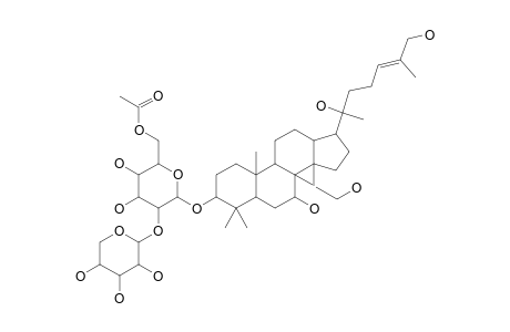 7-BETA,18,20,26-TETRAHYDROXY-(20-S)-DAMMAR-24-EN-3-O-ALPHA-L-ARABINOPYRANOSYL-(1->2)-BETA-D-(6-ACETYL)-GLUCOPYRANOSIDE