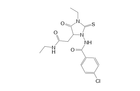 4-chloro-N-{3-ethyl-5-[2-(ethylamino)-2-oxoethyl]-4-oxo-2-thioxo-1-imidazolidinyl}benzamide