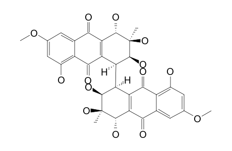 #2;ALTERPORRIOL-S;(1S*,1'S*,2R*,2'R*,3S*,3'S*,4S*,4'S*)-1,1',2,2'3,3',5,5'-OCTAHYDROXY-7,7'-DIMETHOXY-2,2'-DIMETHYL-1,1',2,2',3,3',4,4'-OCTAHYDRO-[4,4'-BIANTHR