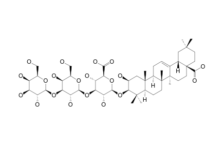 CARYOCAROSIDE_IV-11;3-O-BETA-D-GALACTOPYRANOSYL-(1->3)-BETA-D-GALACTOPYRANOSYL-(1->3)-GLUCURONOPYRANOSYL-2-BETA-HYDROXYOLEANOLIC_ACID