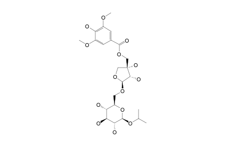 ERYCIBOSIDE_G;2-O-[6-O-(5-O-SYRINGOYL-BETA-D-APIOFURANOSYL)-BETA-D-GLUCOPYRANOSYL]-ISOPROPYL_ALCOHOL