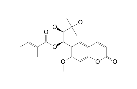 ANGELOL_D;6-[(1-R,2-S)-1,3-DIHYDROXY-2-TIGLOYL-3-METHYLBUTYL]-7-METHOXYCOUMARIN