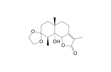 3,3-(Ethylenedioxy)-5-.alpha.-hydroxy-4-.alpha.,6-.beta.-eudesm-7(11)-en-6,13-olide