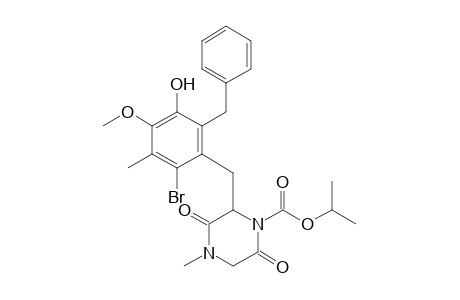 3-[2-Bromo-5-hydroxy-4-methoxy-3-methyl-6-(phenylmethyl)phenylmethyl]-4-isopropyloxycarbonyl-1-methyl-2,5-piperazinedione